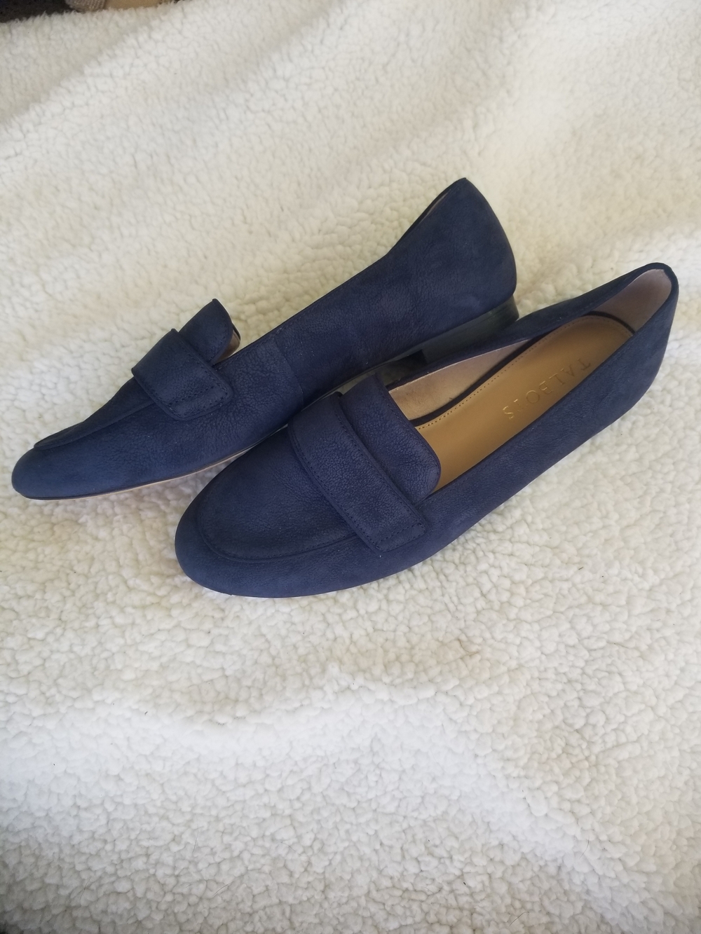 Talbots Navy Suede Penny Loafers - Picture 2 of 8